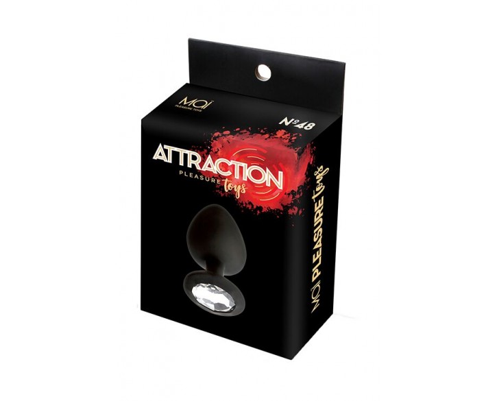 Анальна пробка з кристалом MAI Attraction Toys №48 Black, довжина 8,2 см, діаметр 3,5 см