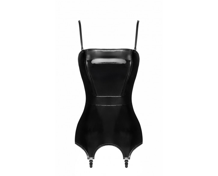 Корсет з підв'язками для панчіх Noir Handmade F381 Dominae Venom PVC corset-belt XXL