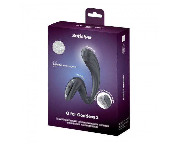 Вагінально-кліторальний вібратор Satisfyer G for Goddess 3 Dark Grey, 2 мотори