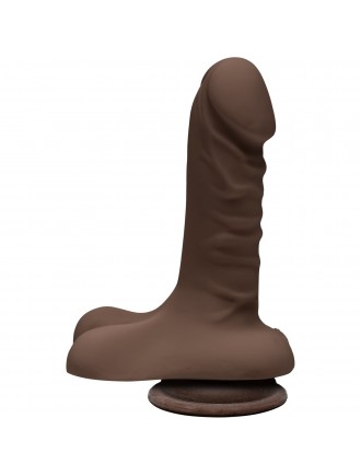 Фалоімітатор Doc Johnson The D - Super D - 6 Inch With Balls - ULTRASKYN - Chocolate, діаметр 3,8 см