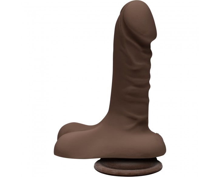 Фалоімітатор Doc Johnson The D - Super D - 6 Inch With Balls - ULTRASKYN - Chocolate, діаметр 3,8 см