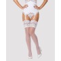 Панчохи під пояс із широким мереживом Obsessive 810-STO-2 stockings L/XL, білі