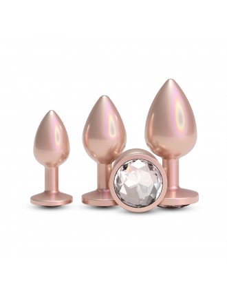 Набір анальних пробок NS Novelties Rear Assets - Trainer Kit - Iridescent Champagne - Clear Gem