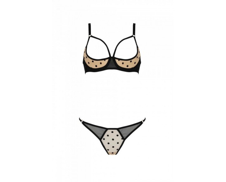 Комплект MARINA SET WITH OPEN BRA beige S/M - Passion