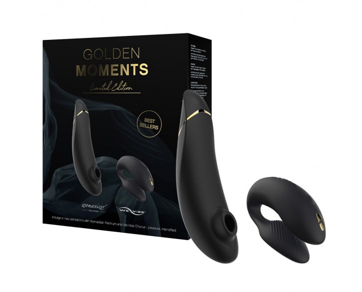 Преміальний подарунковий набір Golden Moments: Womanizer Premium та We-Vibe Chorus Black