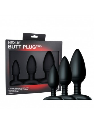 Набір анальних пробок Nexus Butt Plug Trio, макс. діаметр 3–4–5 см