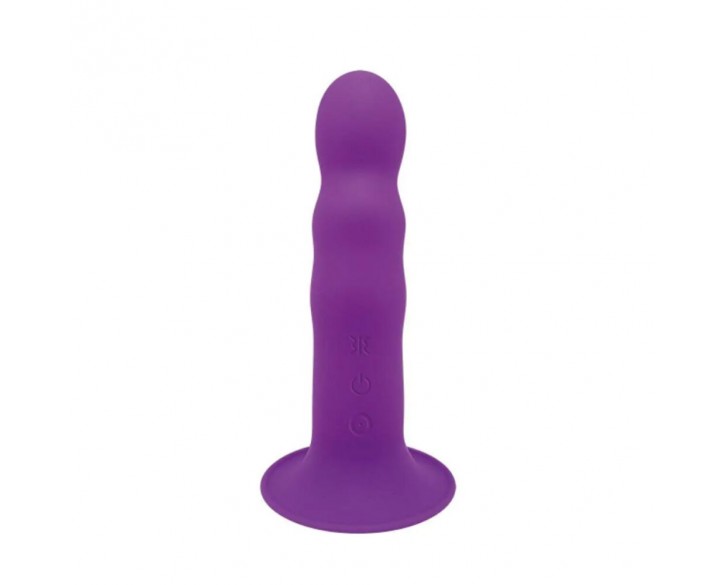 Двошаровий ділдо з вібрацією Adrien Lastic Hitsens 3 Purple, відмінно для страпона, діаметр 4 см, до