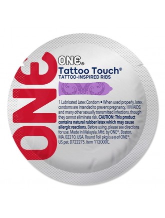 Презерватив ONE Tattoo Touch Purple 1 шт