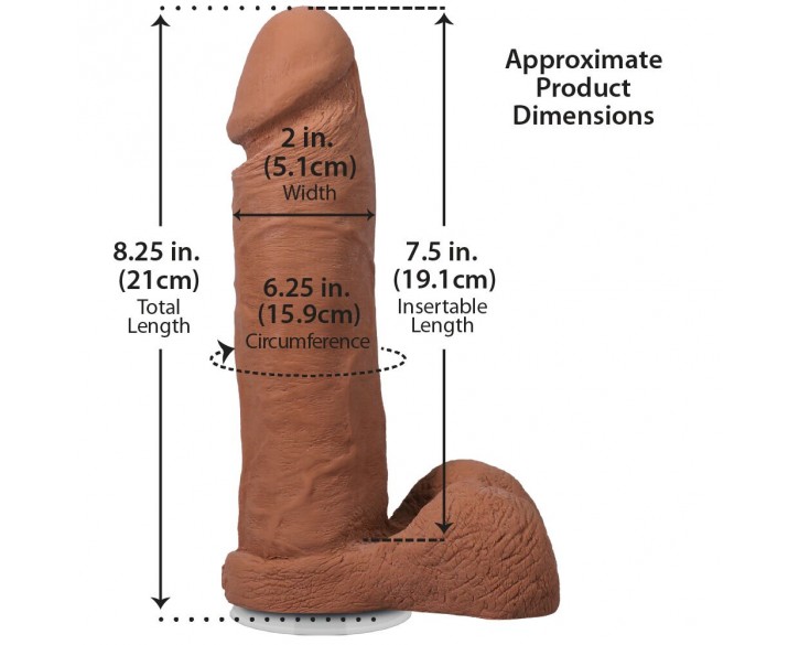 Фалоімітатор Doc Johnson The Realistic Cock ULTRASKYN - 8 Inch with Balls Caramel