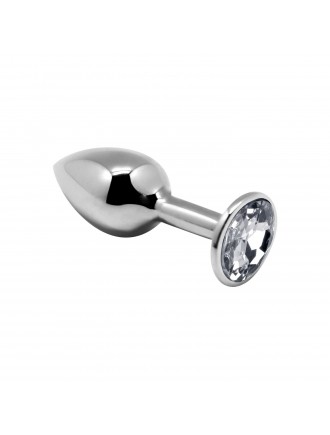 Металева анальна пробка з кристалом Alive Mini Metal Butt Plug White M