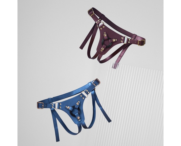 Трусики для страпона Strap-On-Me Leatherette Harness Generous - One Size - Aubergine