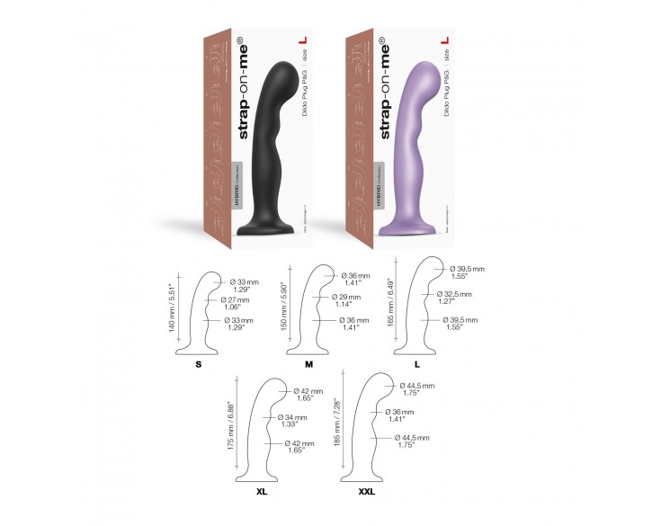 Насадка для страпона Strap-On-Me Dildo Plug P&G Lilas Metallic XL