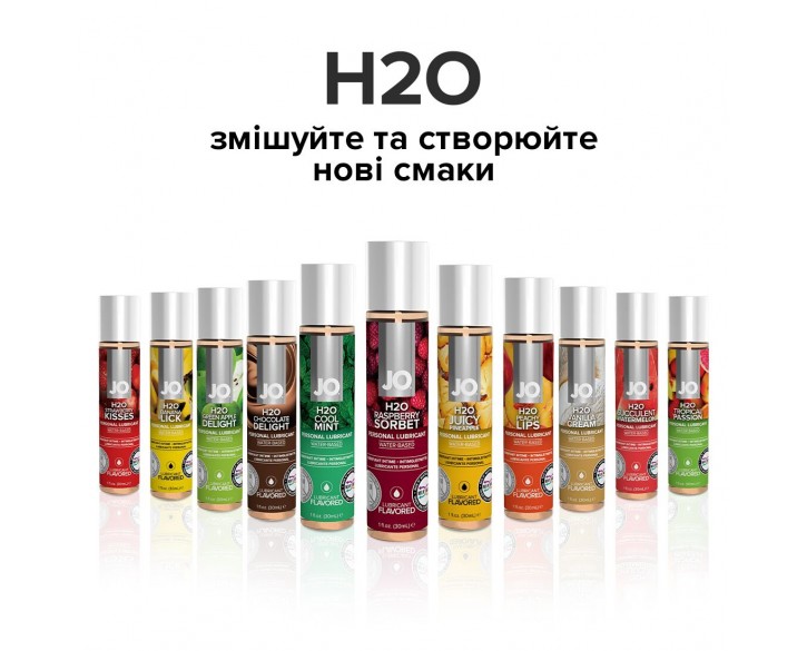 Змазка на водній основі System JO H2O — Raspberry Sorbet (30 мл) без цукру, рослинний гліцерин