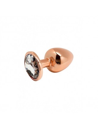 Металева анальна пробка Wooomy Tralalo Rose Gold Metal Plug Size M, діаметр 3,4 см, довжина 8 см