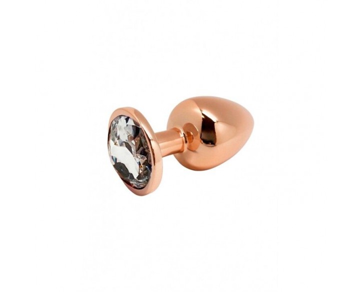 Металева анальна пробка Wooomy Tralalo Rose Gold Metal Plug Size M, діаметр 3,4 см, довжина 8 см