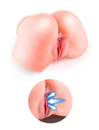 Смоктальна вагіна-мастурбатор Real Body Real Sophia, вагіна та анус, з вібрацією і звуком