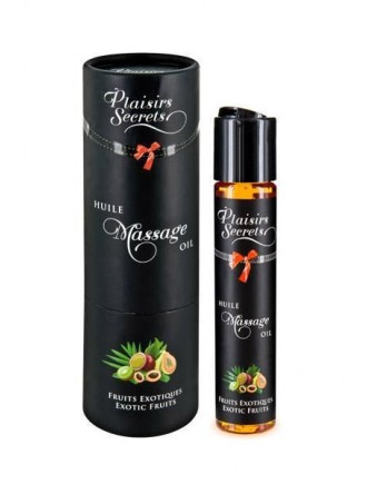 Масажна олія Plaisirs Secrets Exotic Fruits (59мл) з афродизіаками їстівна, подарункове паковання