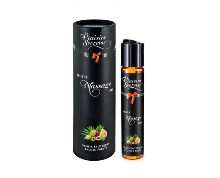 Масажна олія Plaisirs Secrets Exotic Fruits (59мл) з афродизіаками їстівна, подарункове паковання