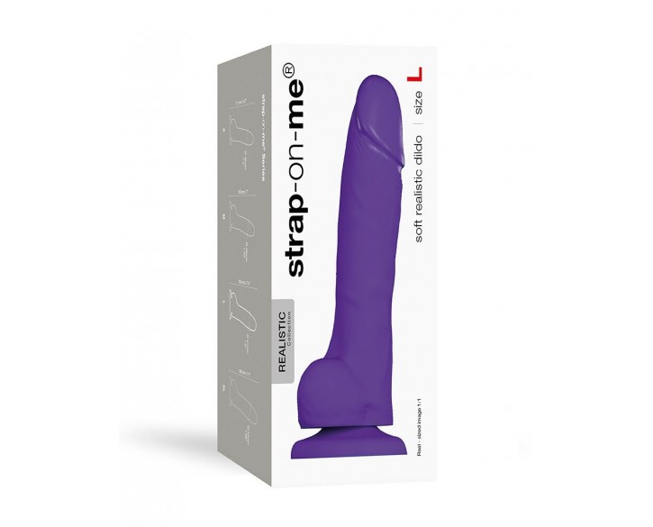 Реалістичний фалоімітатор Strap-On-Me SOFT REALISTIC DILDO Violet - Size L