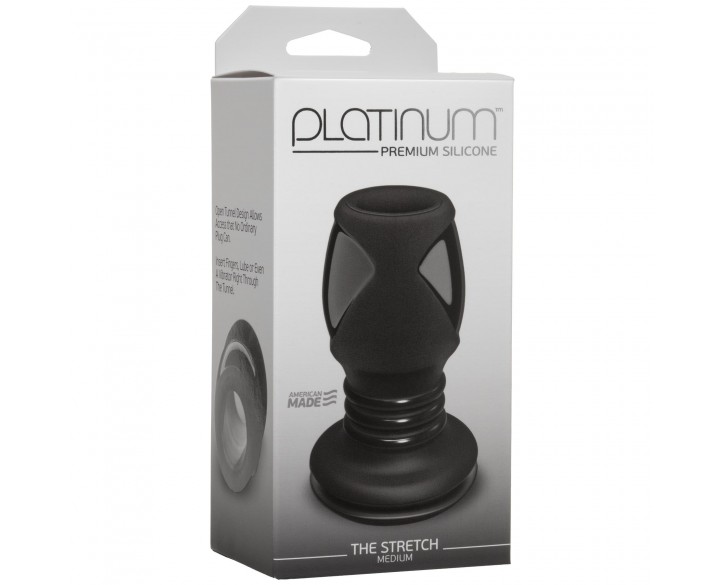 Анальний тунель Doc Johnson Platinum Premium Silicone — The Stretch — Medium — Black