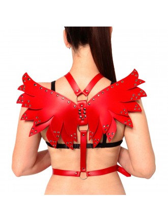 Жіноча портупея Art of Sex - Wings червона L-2XL, екошкіра