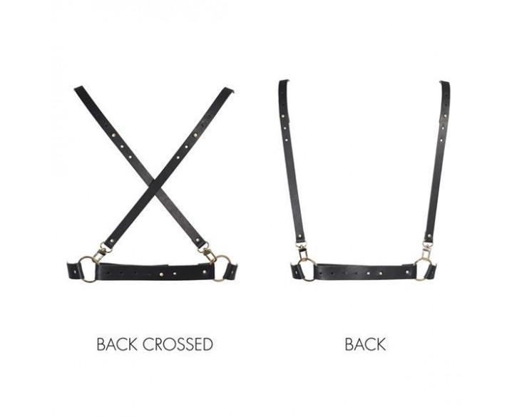 Портупея Bijoux Indiscrets MAZE - X Harness Black, екошкіра