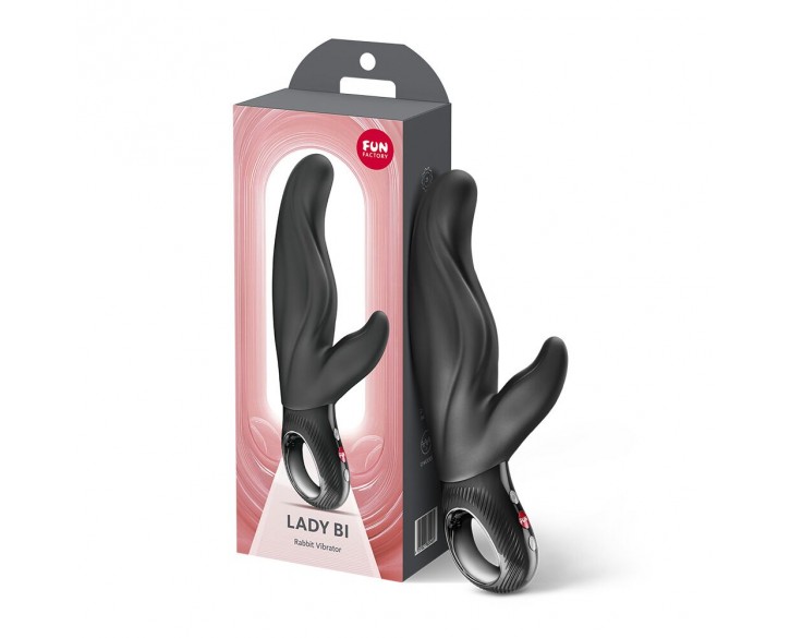 Вібратор-кролик для точки А Fun Factory LADY BI Black, 2 мотори, 12 режимів