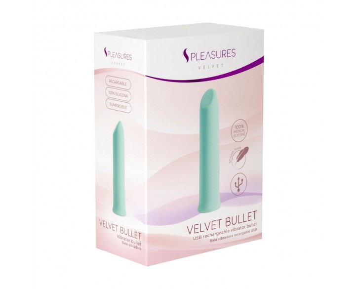 Віброкуля S Pleasures Velvet Bullet Candy Turquoise
