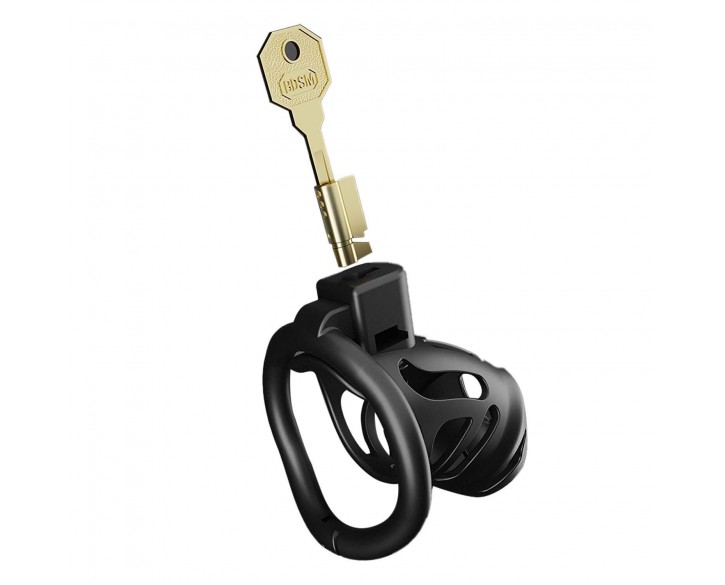 Клітка для пеніса LOCKINK SEVANDA Plastic Penis Chastity Cage, чорна, 3 кільця різних розмірів