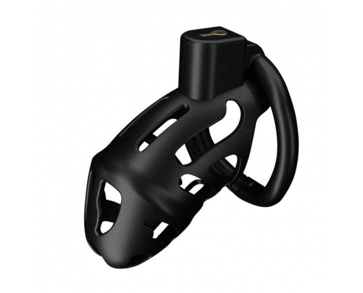 Клітка для пеніса LOCKINK SEVANDA Plastic Penis Chastity Cage, чорна, 3 кільця різних розмірів