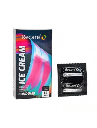 Презервативи Holographic Recare Ice Cream Big Dotted Condoms 12 шт, з пухирцями, аромат: морозиво