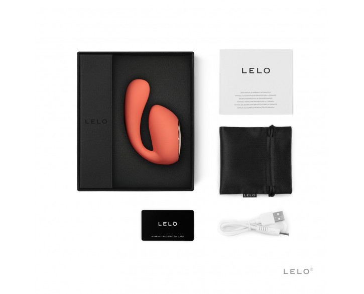 Смарт-вібратор LELO Ida Wave Coral Red, вагінально-кліторальний, технологія WaveMotion, 2 мотори