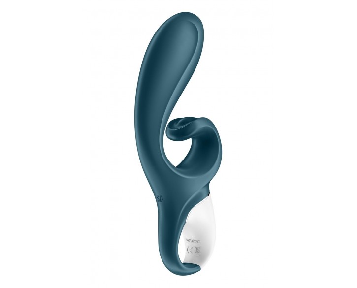 Смартвібратор-кролик Satisfyer Hug Me Bluegrey, 2 мотори, діаметр 4,2см, широка кліторальна частина