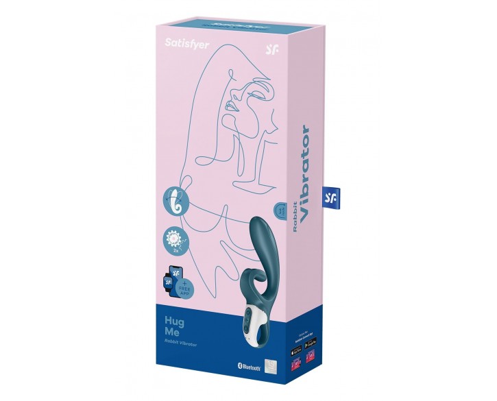 Смартвібратор-кролик Satisfyer Hug Me Bluegrey, 2 мотори, діаметр 4,2см, широка кліторальна частина