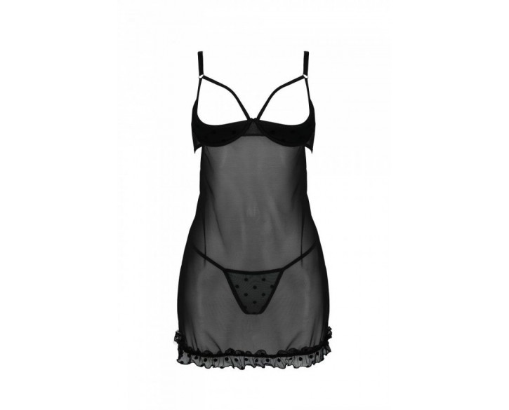 Пеньюар MARINA CHEMISE black L/XL - Passion