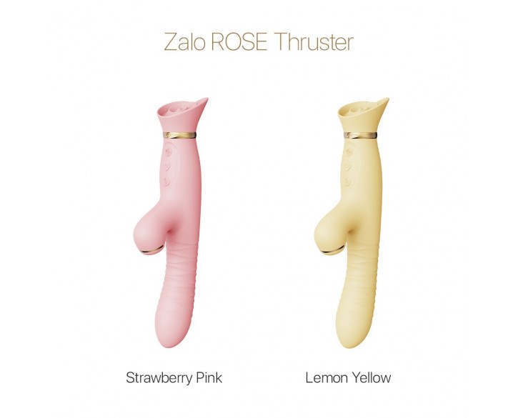 Пульсатор-вібратор із вакуумною стимуляцією клітора Zalo - ROSE Thruster Strawberry Pink