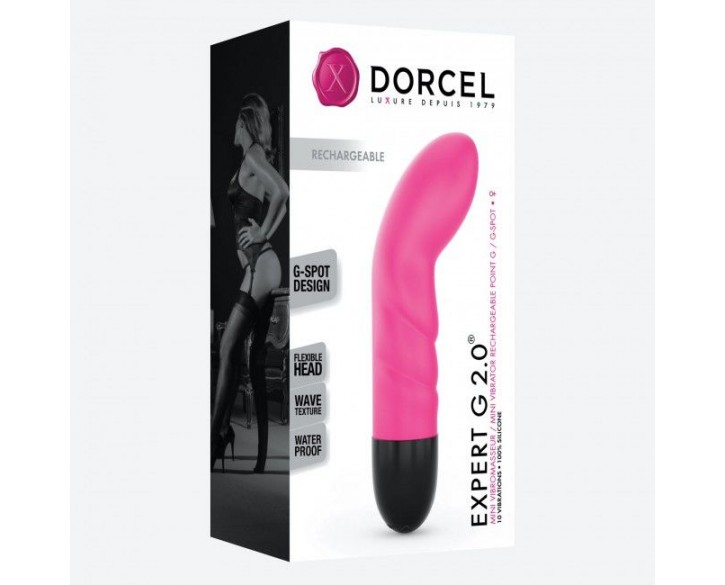 Вібратор Dorcel Expert G 2.0 Magenta для точки G, що перезаряджається