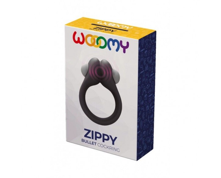 Ерекційне віброкільце Wooomy Zippy, 1 віброрежим, діаметр 3–4,2 см