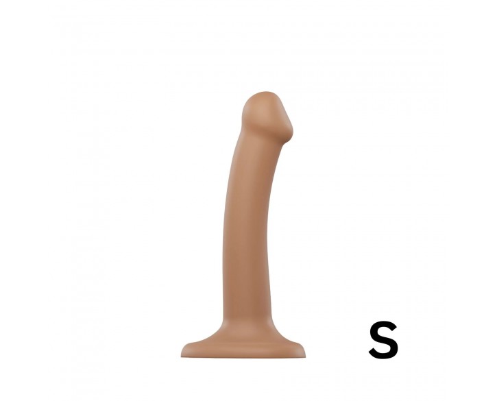 Насадка для страпона Strap-On-Me Dual Density Dildo Caramel S, діаметр 2,7 см, двошарова, гнучка