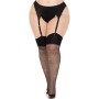 Панчохи Leg Avenue Wide Top Rhinestone Sheer Stockings Black 1X/2X