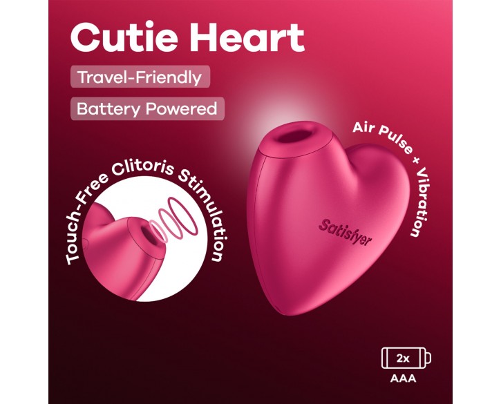 Вакуумний стимулятор-серце з вібрацією Satisfyer Cutie Heart Battery Series