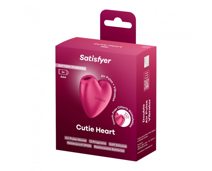 Вакуумний стимулятор-серце з вібрацією Satisfyer Cutie Heart Battery Series