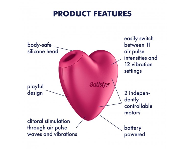 Вакуумний стимулятор-серце з вібрацією Satisfyer Cutie Heart Battery Series