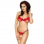 Комплект білизни COCTAIL BIKINI red L/XL - Passion: ліф з бантиками, стрінги-ниточки