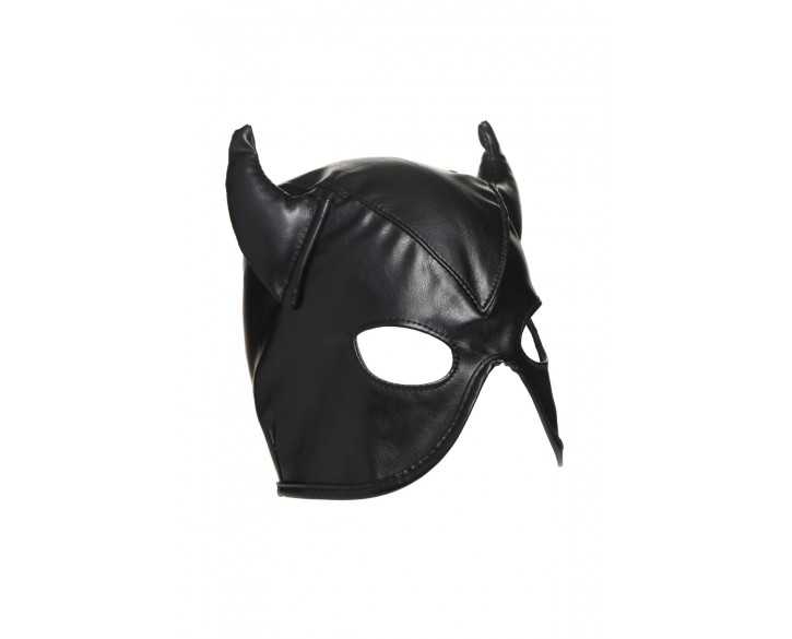 Маска Master Series Dungeon Demon Bondage Mask with Horns - Black