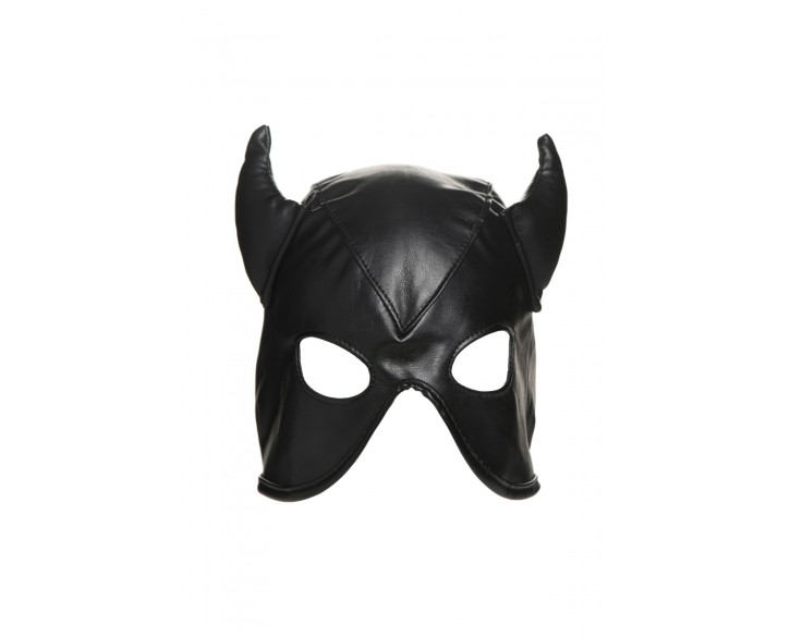 Маска Master Series Dungeon Demon Bondage Mask with Horns - Black