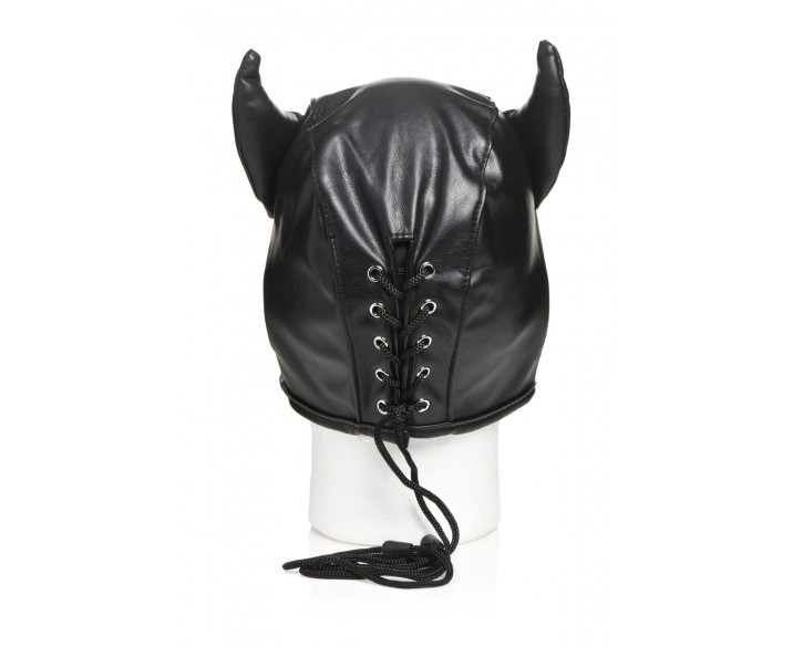 Маска Master Series Dungeon Demon Bondage Mask with Horns - Black