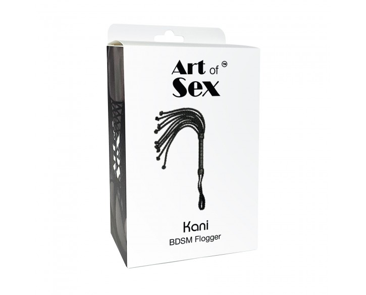 Ажурний батіг Кішка з екошкіри Art of Sex - Kani, колір чорний