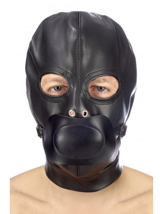 Капюшон з кляпом для БДСМ Fetish Tentation BDSM hood in leatherette with removable gag