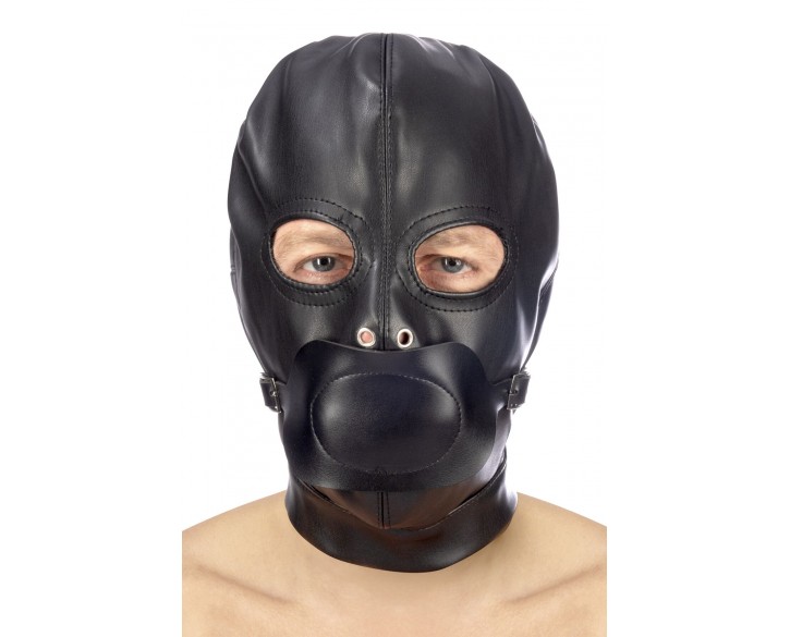 Капюшон з кляпом для БДСМ Fetish Tentation BDSM hood in leatherette with removable gag